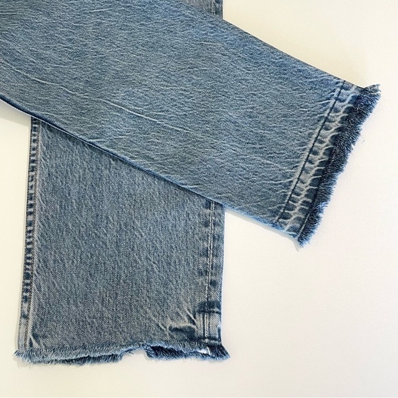 GRLFRND Helena High Waist Straight Leg Rigid Denim Raw Hem Ankle Jean Giulia 27 - Picture 12 of 16